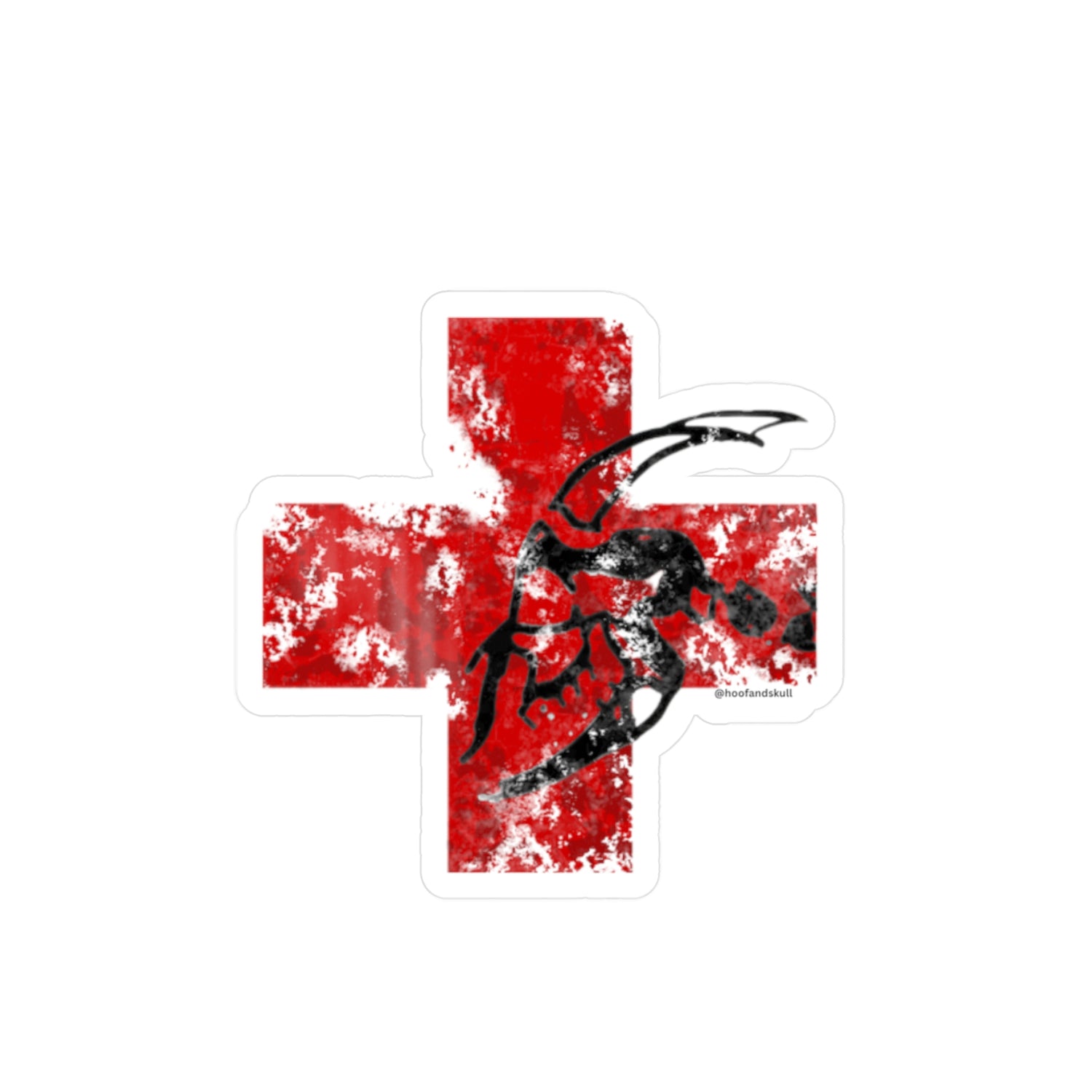 Red Cross Vinyl Sticker