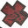 Black Goat Skull Red Background Patch